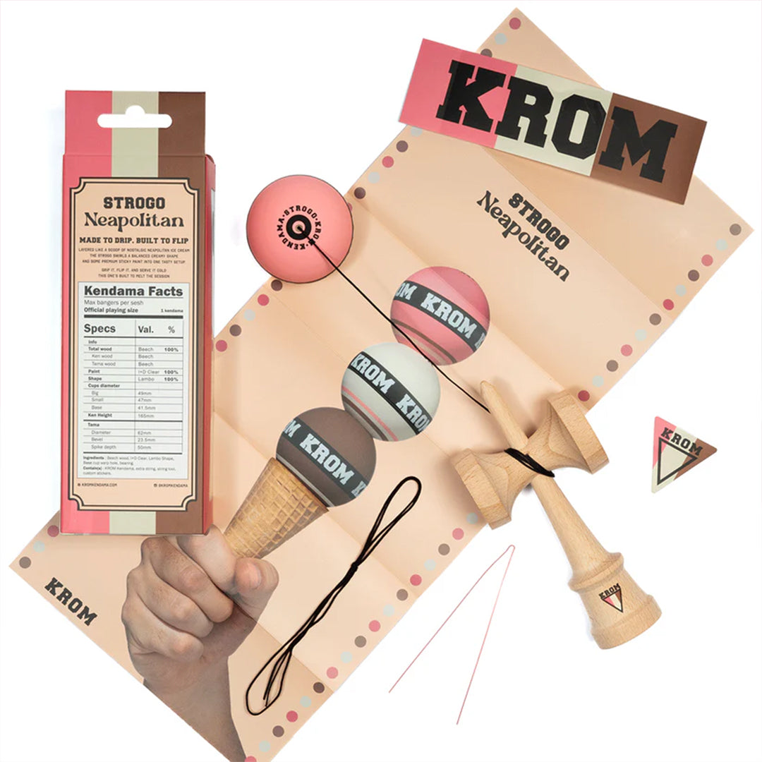 Krom Kendama Strogo Neapolitan Strawberry